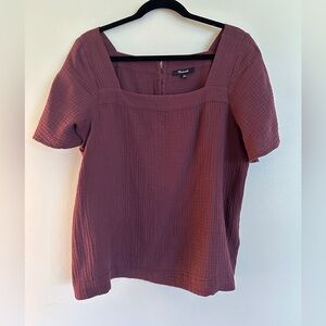 Madewell Textured Mauve Blouse